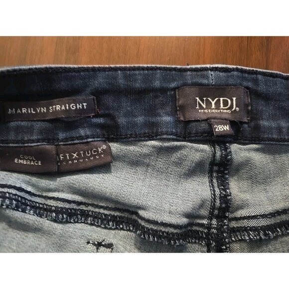 Nydj Plus Marilyn Straight Leg Cool Embrace LIFTXTUCK Jean Women's 28W - Picture 6 of 10